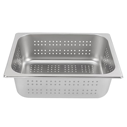 DYNAMI 1/2 Size Hotel Pan with Lid, 4" Perforate Pan+6" Steam Table Pan