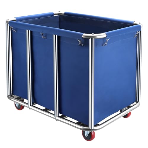 Commercial Laundry Cart with Wheels,440 lbs for Hotel,Home(Blue) - color: Blue