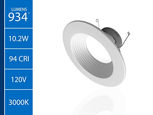NICOR DLR566091203KWHBF DLR56(v6) 5/6-inch White 900 Lumen 3000K Recessed LED Downlight with Baffle - color: White Baffle, style: 1 Pack
