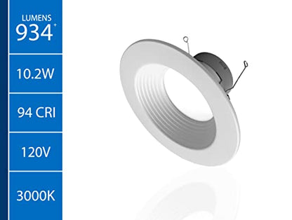 NICOR DLR566091203KWHBF DLR56(v6) 5/6-inch White 900 Lumen 3000K Recessed LED Downlight with Baffle - color: White Baffle, style: 1 Pack