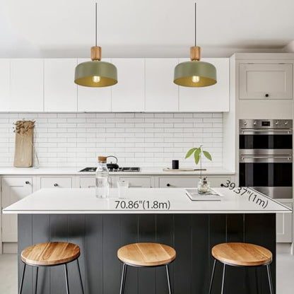 TeHenoo Contemporary Pendant Lighting, 12 inch, Green - color: Deep Green