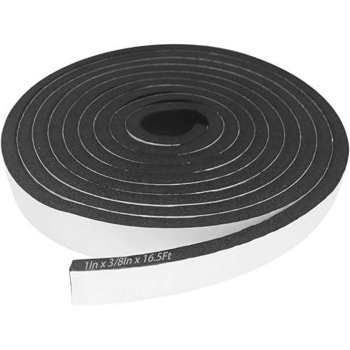 Storystore Self Adhesive Foam Weather Stripping, 1"x 3/8"x 16.5FT Door Seal - size: 1In x 3/8In x 16.5Ft