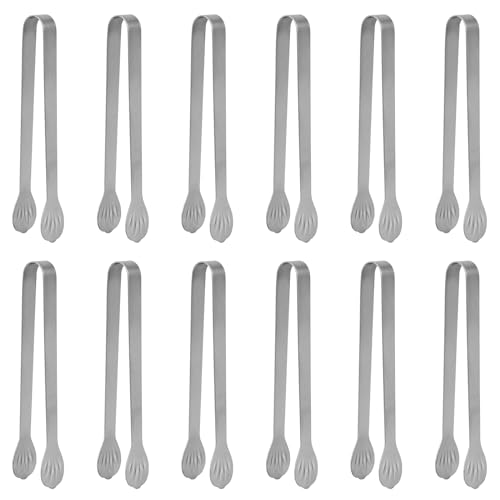 Serving Tongs Kitchen Tongs,Buffet Tongs, Stainless Steel Food Tong Serving Tong,small tongs12 Pack (5 Inch(12 pack)) - size: 5 Inch(12 pack)
