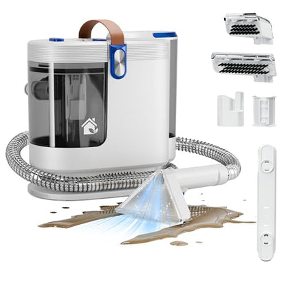 WURESE Portable Carpet Cleaner Machine – Handheld Deep Cleaner with Self‑Cleaning System & 2 Brushheads, Blue