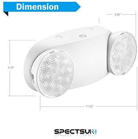 SPECTSUN 10 Pack LED Emergency EXIT Sign Lighting Combo- 120-277V Emergency Exit Lights for Home Power Failure-UL 924 Certified Commercial Emergency Light Fixtures,Ebulb Led Light Bulb - size: 10 Pack