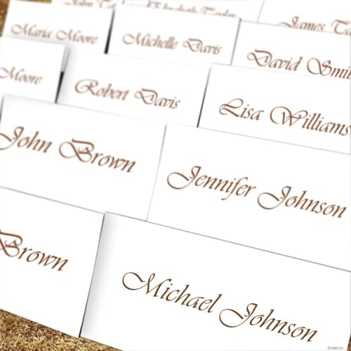 Hamilco White 80lb Cover Heavy 2.5x8 Tent Place Cards for Weddings (100PK) - size: Size 2 1/2" x 8" - White