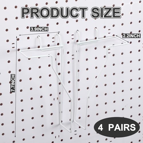 Wonderjune 4 Pcs Expandable Literature Display for Pegboard, White - color: White