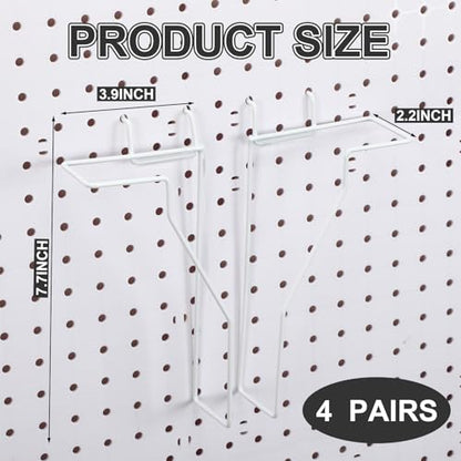Wonderjune 4 Pcs Expandable Literature Display for Pegboard, White - color: White