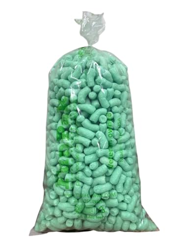 FunPak Plant Based Biodegradable Packing Peanuts 1.5 cu ft Bag Compostable (Green Noodles) - color: Green Noodles