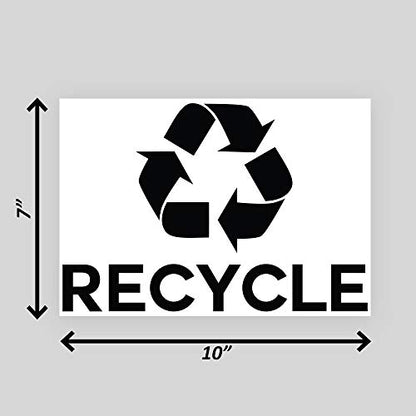 Ignixia Recycle Symbol Sticker Decal to Organize Trash Cans/Garbage Containers, Sign Plotter Cut Vinyl Outdoor (Black, 10 X 7 Inches Large, Pack of 02) - color: Black (Pack of 02)