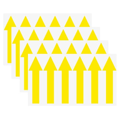 M METERXITY 4-Pack Arrow Sticker, 4 x 1 Inch/ 100 x 30 mm PVC Waterproof Self-Adhesive Directional Arrows Removable Directional Floor Decal Stickers for Wall Marking/Road Sign [Yellow] - color: Yellow