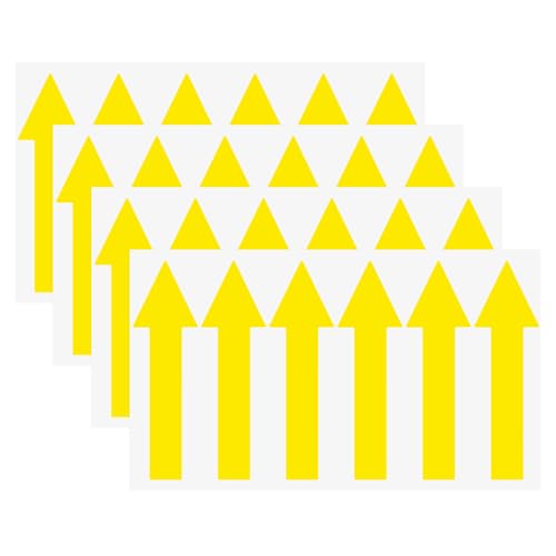 M METERXITY 4-Pack Arrow Sticker, 4 x 1 Inch/ 100 x 30 mm PVC Waterproof Self-Adhesive Directional Arrows Removable Directional Floor Decal Stickers for Wall Marking/Road Sign [Yellow] - color: Yellow