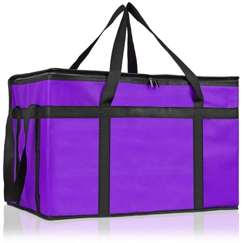 PEASUG Insulated Food Delivery Bag, XXXL Catering Bag for Keep Food Warming - color: Purple, size: XXX-Large