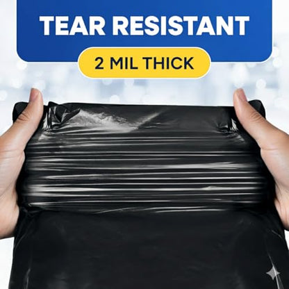 Plastic Prince 37" x 50" 55 Gallon 2 Mil Black Trash Bags, 10 Rolls of 10 Bags Total of 100/Case - style: 2 Mil