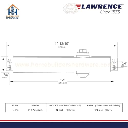 Lawrence Heavy Duty Door Closer Commercial Grade 1 - color: Aluminum (AL)