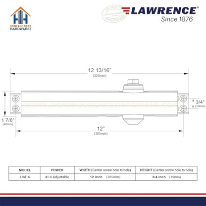 Lawrence Heavy Duty Door Closer Commercial Grade 1 - color: Aluminum (AL)