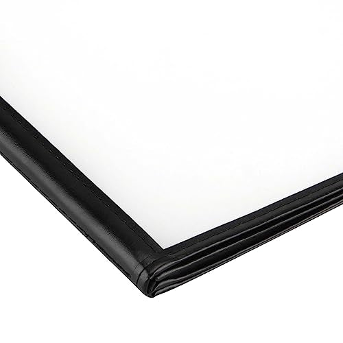 JAPCHET 4 Pack 8.5 X 11 Inch Menu Covers, Restaurant Menu Holder Covers 4 Page 8 View Menu Book Clear Plastic Menu Sleeves with Leather Edge Menu Covers for Restaurants, Hotels and Bars, A4 Size - color: Black, size: 4 Pack 4 Page