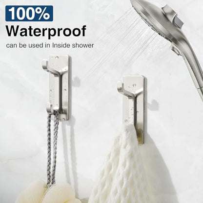 pickpiff 13LB Strong Stick-on Hooks for Coat & Towel, Brushed Nickel 6 Pack - color: Brushed Nickel, size: 6 Pack