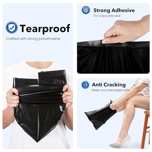 Fuxury 10x13" Poly Mailers 1200Pcs,Bulk Shipping Bags For Clothing,Black - color: Black, size: 10x13" 1200pcs