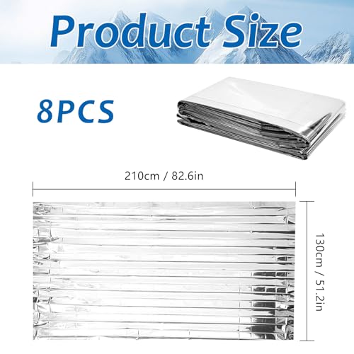 20 Pcs Emergency Mylar Thermal Blanket,High Reflectivity Survival Blanket,Reusable & Waterproof for Outdoor,Camping,Hiking,First Aid,Plant Growth,Garden Greenhouse (Silver)