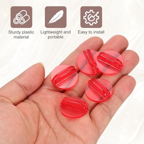 PATIKIL Mini Card Stands (2mm /0.08" Red) (25Pcs) Plastic Round Place Game - color: Red