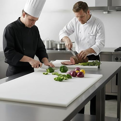 Commercial Cutting Board, Plastic Poly Kitchen Board Dishwasher Safe, Heavy Duty Food Prep Surface for Restaurant Use (36"L x 24"W x 0.38"Th) - color: White, size: 36"L x 24"W