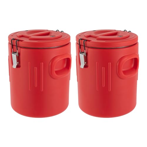 2Pcs Insulated Beverage Dispenser, 3.57Gal Stainless Steel Thermal Hot Cold Drink Beverage Dispenser, 24 Hours Portable Outdoors Water Cooler Jug for Coffee Milk Water Juice(No Spigot)
