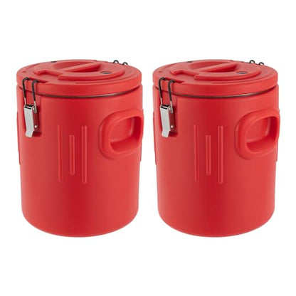 2Pcs Insulated Beverage Dispenser, 3.57Gal Stainless Steel Thermal Hot Cold Drink Beverage Dispenser, 24 Hours Portable Outdoors Water Cooler Jug for Coffee Milk Water Juice(No Spigot)