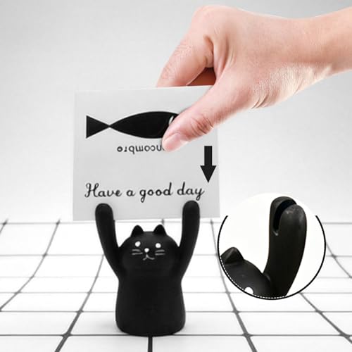 Place Card Holders, Cute Black Cat Resin Table Number Stand - size: Black Cat, style: Black Cat