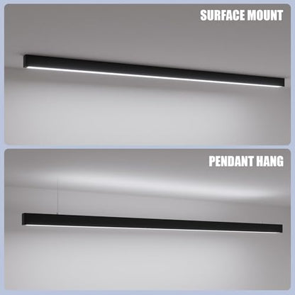 8FT LED Linear Light,100/90/80/70/60W Up and Down Light, 3/4/5000K CCT,ETL - color: Black, size: 8FT1P