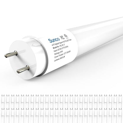 Sunco 50 Pack 4 Foot T8 LED Tube Light Bulbs, 5000K, 20W, Hybrid A+B - color: 5000k Daylight