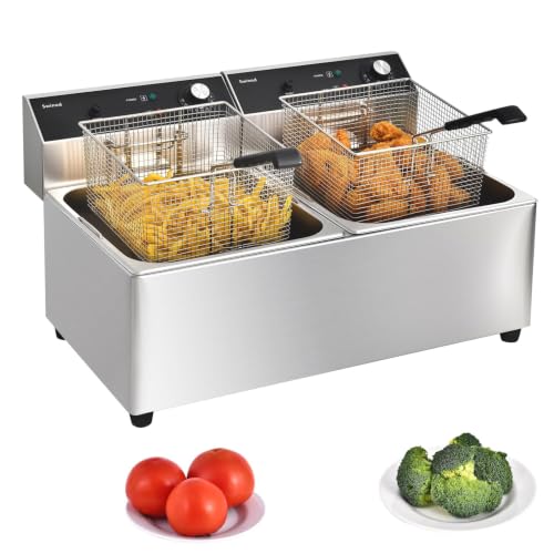 Commercial Deep Fryer with Basket, 40QT 3400W Electric Fryer for Home Use - size: 22L