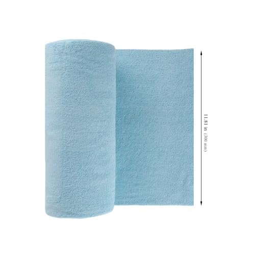 12" x 12" Microfiber Towel Roll, 100 Pack Blue Tear Away Cleaning Cloth