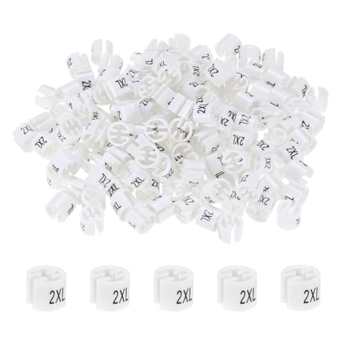 M METERXITY 100-Pack Clothes Hanger Markers, 2XL Size Garment Tag, White - color: White, size: 2XL