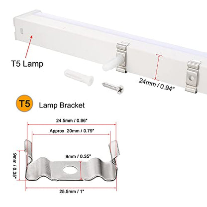 MECCANIXITY T5 Clips Bracket Hanger Fluorescent Tube Light Fixture Holder Clamps with Screws for LED Bulbs Ceiling Lamp, Pack of 20 - size: T5