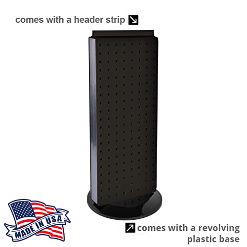Azar Displays, 700508-BLK, Rotating Pegboard Display, Revolving Jewelry Organizer Stand, Retail Display for Accessories, Trade Show Booth Stand, Craft Shows, Counter Peg Board, Black, 8" x 20" - color: Black, style: Pegboard Only
