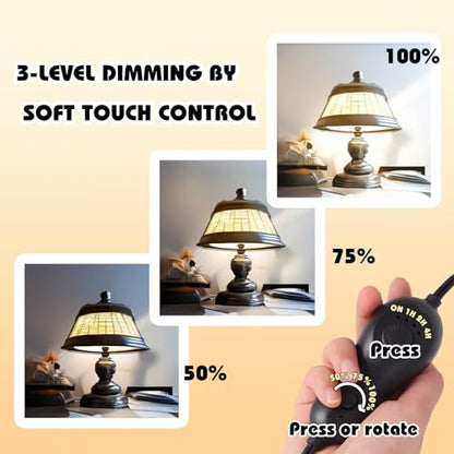 Plug in Dimmer, Upgrade Lamp Dimmer Switch, Timer Dimmers, Slide Control Light Timer for Dimmable Indoor Outdoor String Lights and Incandescent Bulbs, 6 ft Extension Cord, Black