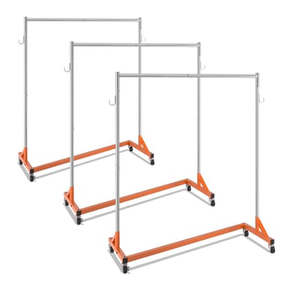 VEVOR Z Rack Industrial Grade Z Base Garment Rack Rolling Sturdy Steel - style: 3 Packs