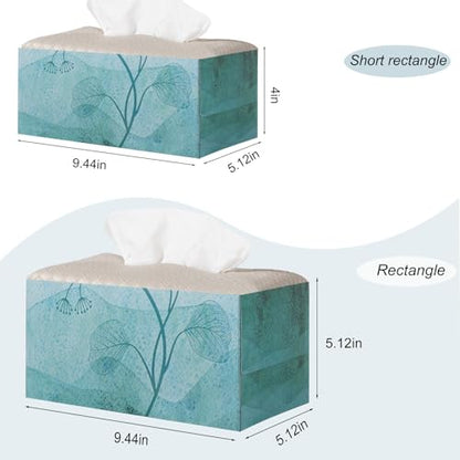 Tissue Box Cover Square Leather Facial Paper Holder, Black - color: Black, size: rectangle