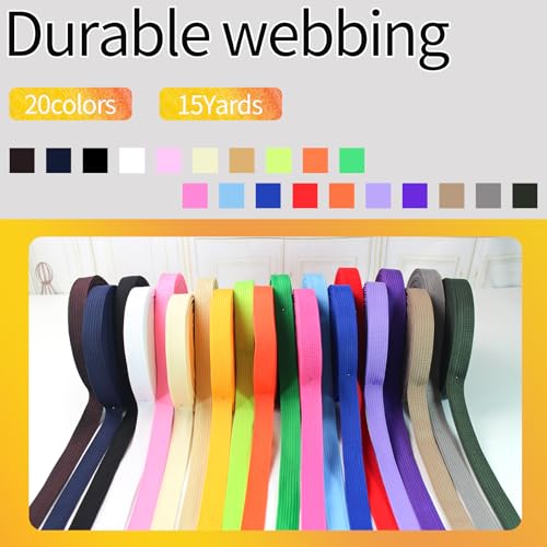 3/4 Inch Khaki Polypropylene Webbing Straps 15Yds for Sewing - color: Khaki, size: 15
