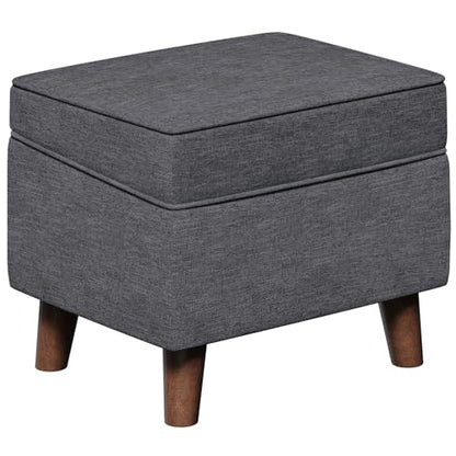 FAGAGA 18" Storage Ottoman with Adjustable Cover, Soft Step Stool - color: Light Gray, size: 15.8"D x 18.5"W x 15.8"H