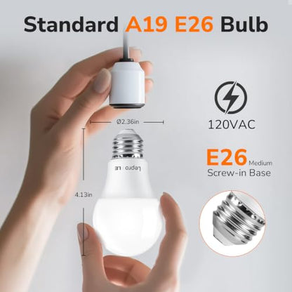 Lepro A19 E26 LED Light Bulbs 9W 800 Lumens Daylight White 5000K 5 Pack - color: Daylight White 5000k