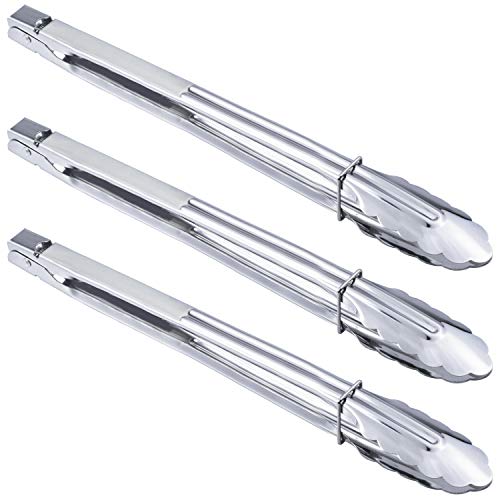 HINMAY Extra Long Stainless Steel Cooking Grilling Tongs (14-Inch 3 Pieces) - size: 14" 14" 14"