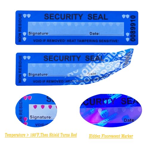 100pcs Tamper Proof Stickers Seals Labels (Matte Blue, 1" X 3.54") - color: Matte Blue 2, size: 1" X 3.54"