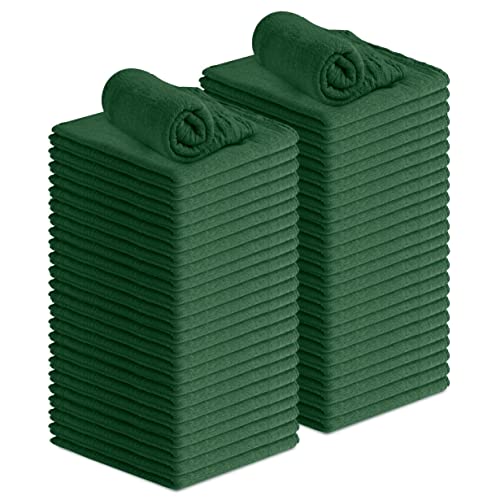 Avalon Towels Cotton Shop Rags – (Pack of 50) Size 12x14 Inches Cleaning Rags – Absorbent Shop Towels and Multipurpose Cleaning Towels for Automobiles, Industries, Garage and Homes (Green) - color: Green, size: 12x14 Inch (Pack of 50)
