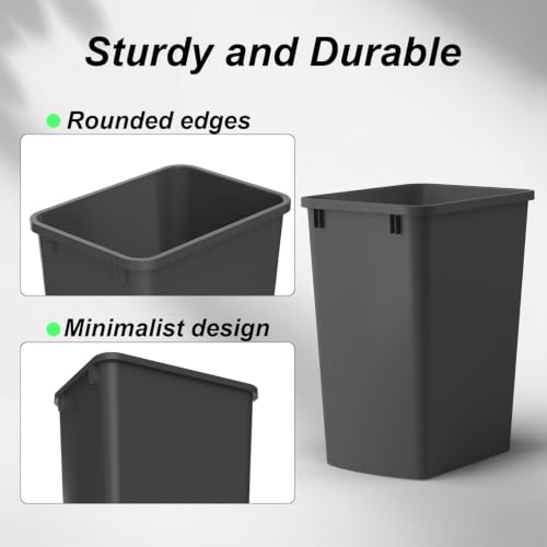 ROOMTEC 35QT Kitchen Trash Can,Sturdy and Lightweight Slim Trash Can,1 Pack - color: Black, style: 1PCS