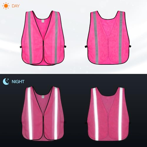 KAYGO Reflective High Vis Safety Vest Mesh for Men and Women KG0008 - color: Pink