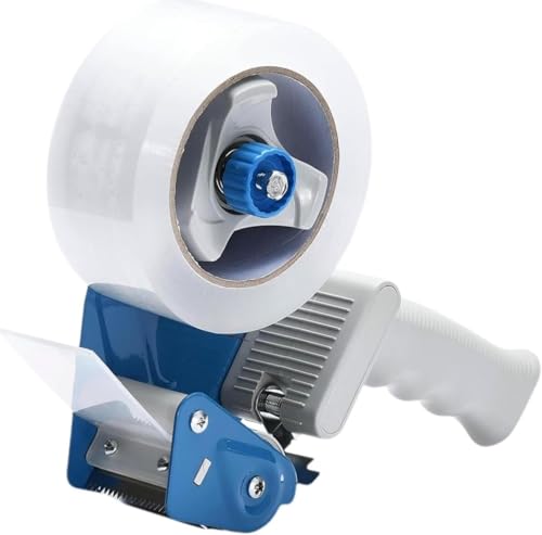FCLMHD Packing Tape Dispenser Gun, 3 Inch Tape Gun Dispenser with 1 Roll Carton Packing Tape, Lightweight Industrial Side Loading Tape Dispenser(3Inch) - size: 3inch