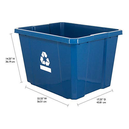 Gracious Living 17 Gallon/64 Litre Curbside Blue Box Recycling Bin, 6 Pack - size: 6 Pack