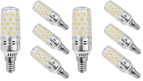 E14 12W LED Candle Light Bulbs, AC85-265V,E14 Base,3000K Warm White,120w Halogen Light Equivalent Candelabra LED Bulbs for Chandelier Home Lighting,Pack of 8 - size: 4 Count (Pack of 2)
